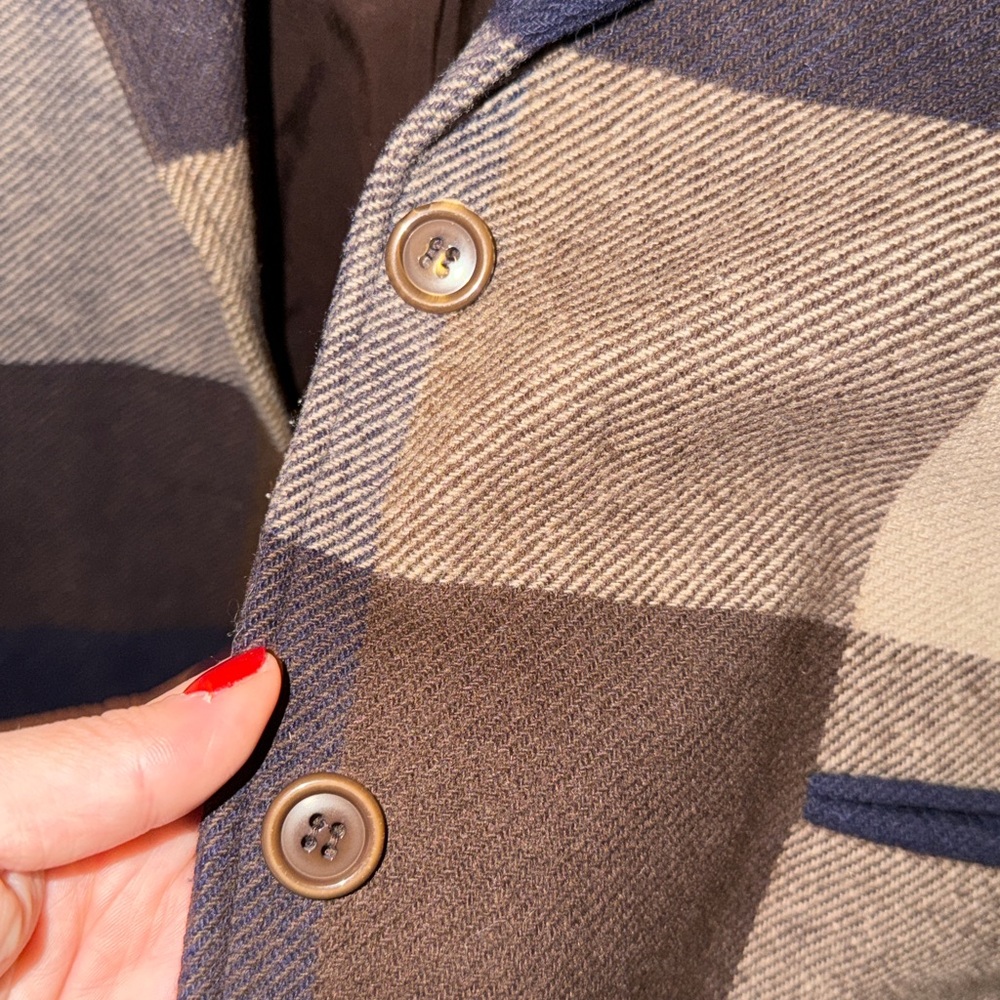 Vintage Country Suburbans Plaid Wool Blend Blazer | Brown & Blue- fits like m - Picture 3 of 4